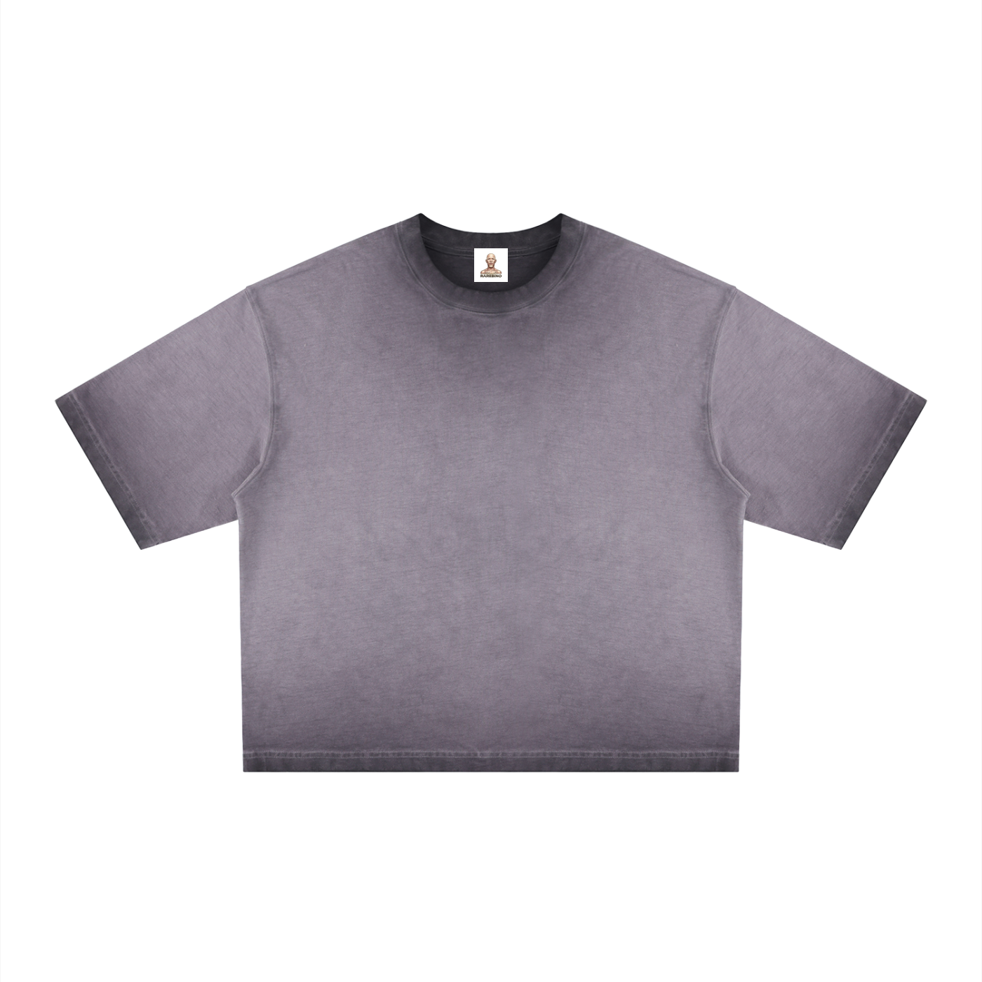 Reverse dyed boxy T-shirt by RAREBINO in vibrant, uneven color pattern, featuring a relaxed fit and casual style.