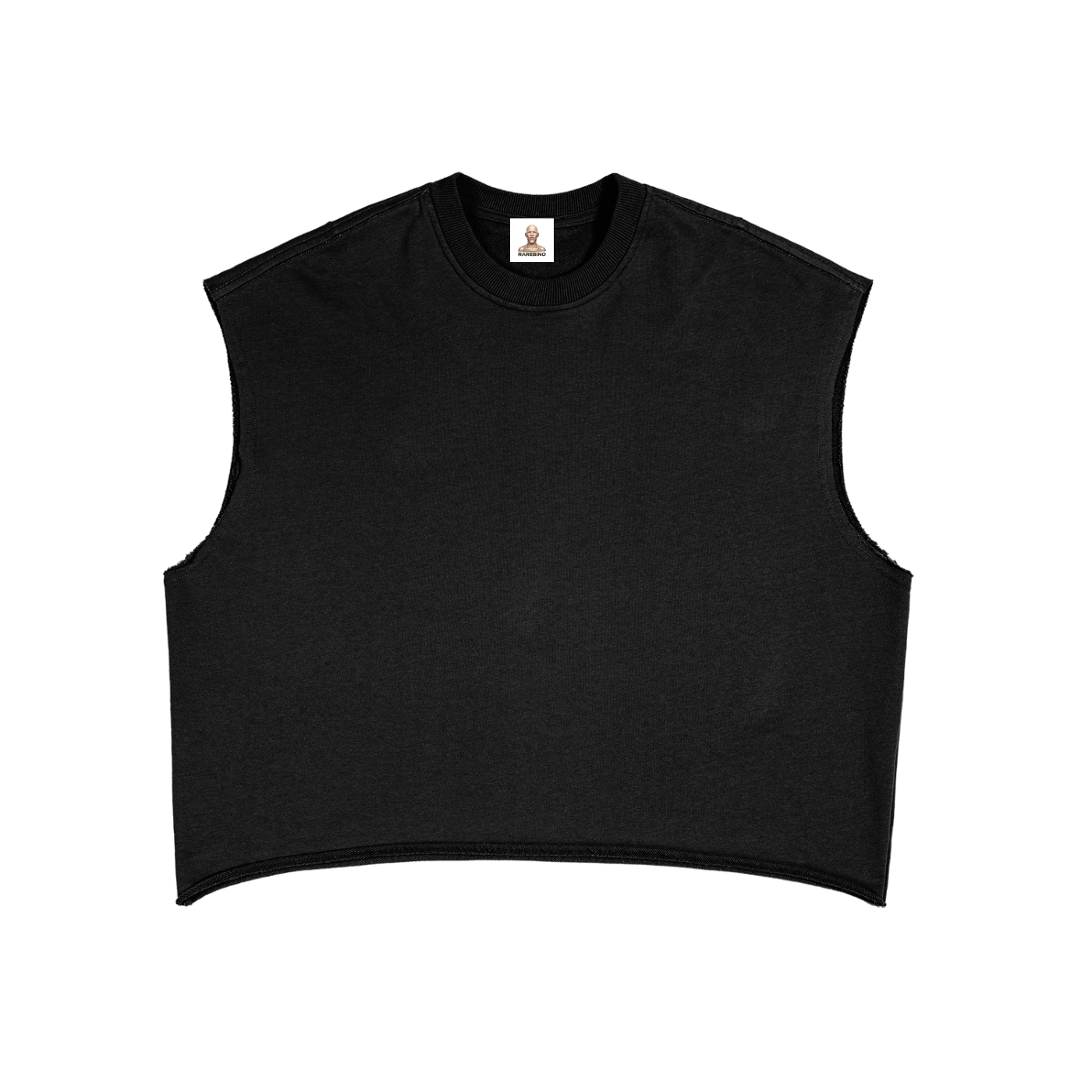 French Terry boxy tank top by RAREBINO, soft fabric, sleeveless design, relaxed fit, and casual style.