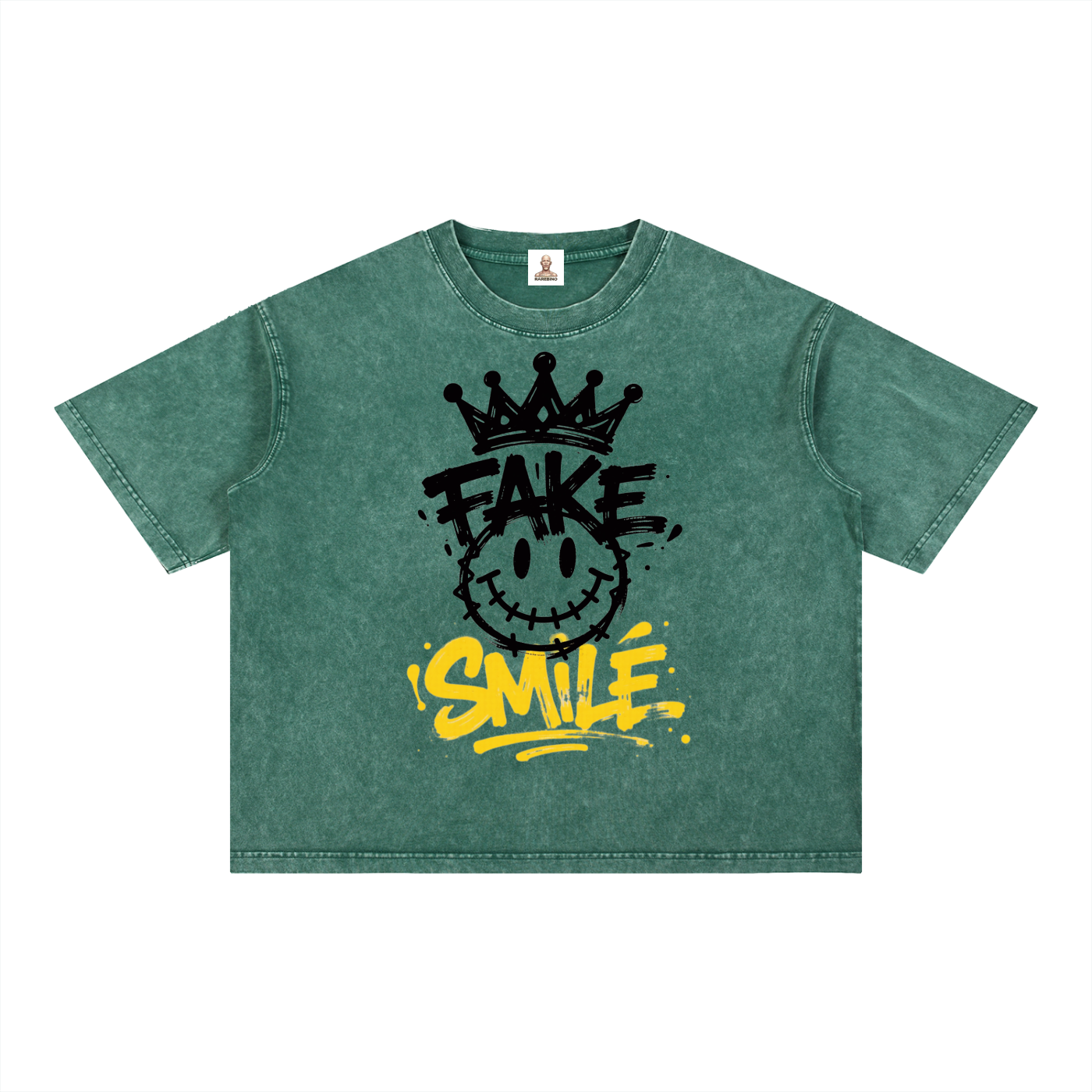 Rarebino Mineral Wash Boxy Cotton T-Shirt displayed with a relaxed fit and washed finish on soft cotton fabric.
