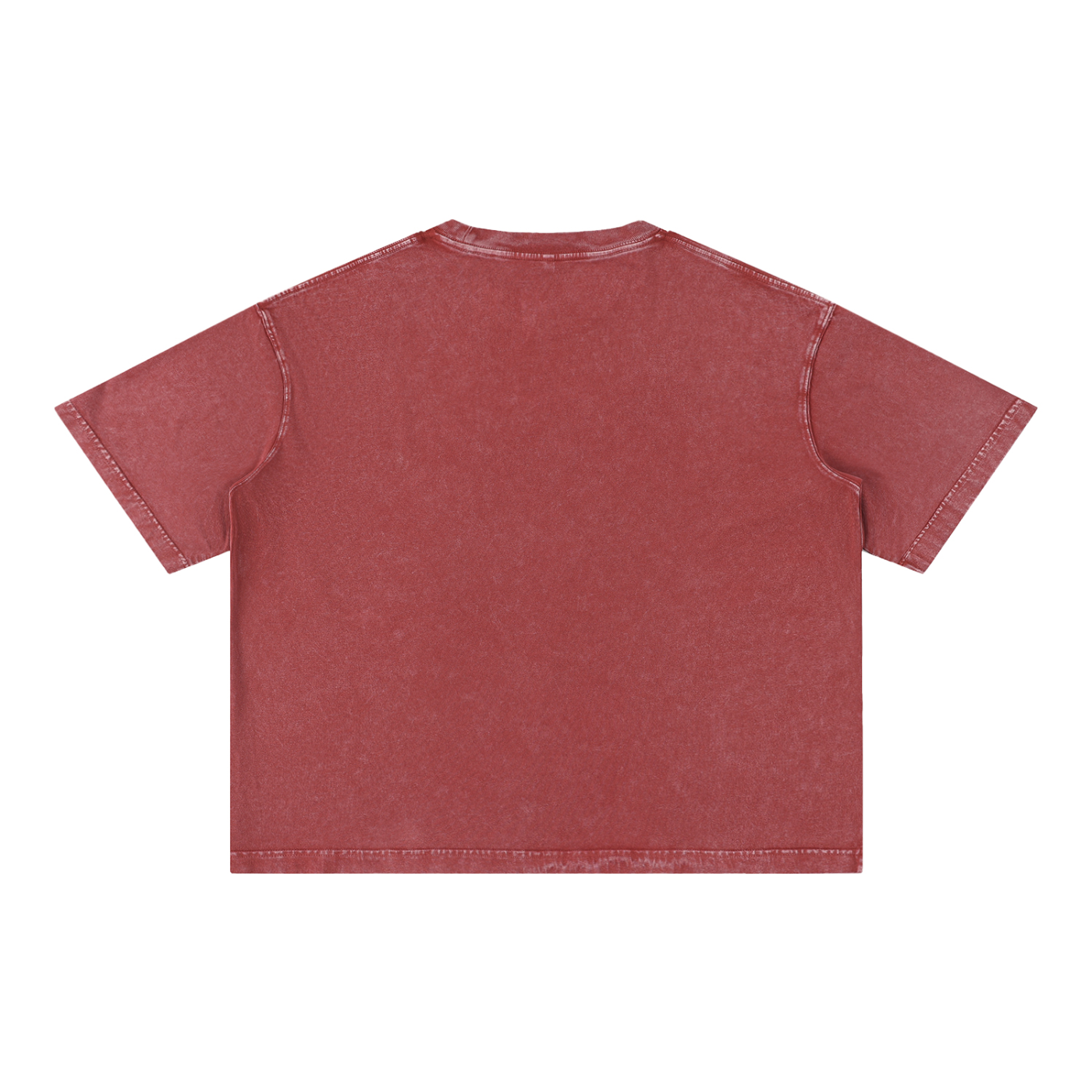 Mineral Wash Boxy Cotton T-Shirt by RAREBINO displaying a relaxed fit, soft mineral-washed fabric, and classic crew neckline.