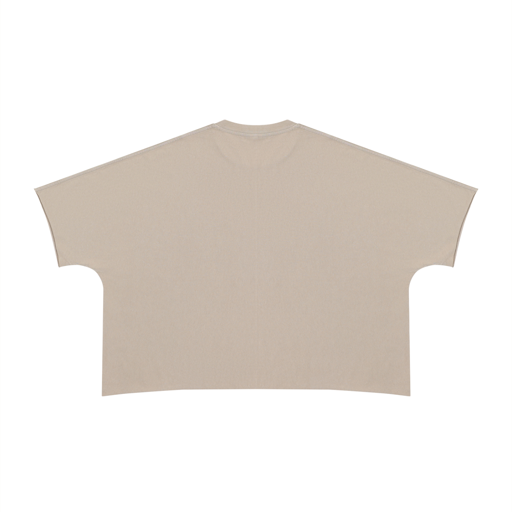 Black heavyweight boxy raw edge T-shirt by RAREBINO, featuring a relaxed fit and distressed raw hem detail.