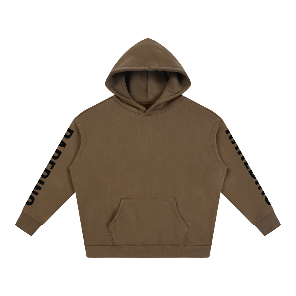 Oversize fleeced hoodie by RAREBINO with a cozy, plush texture, featuring a relaxed fit and ribbed cuffs and hem.
