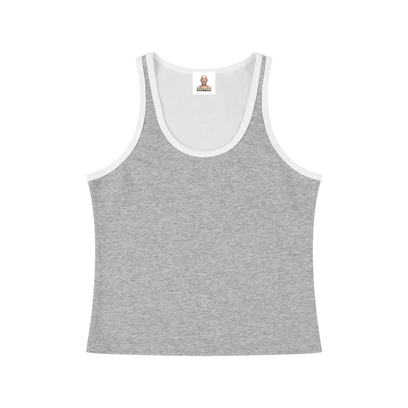 Color block cropped tank top by RAREBINO featuring bold color panels and a fitted sleeveless design.