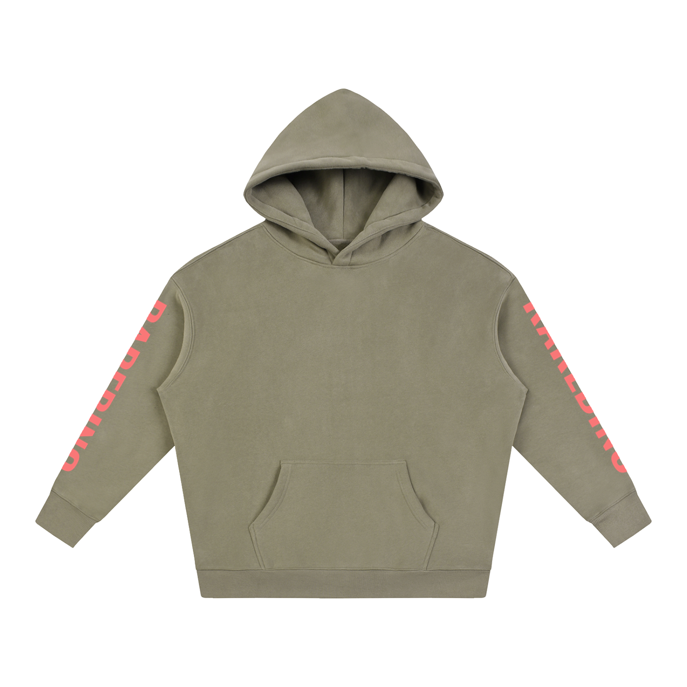 Oversize RAREBINO fleece hoodie showing a cozy, relaxed fit with a soft fleece texture in a neutral color.