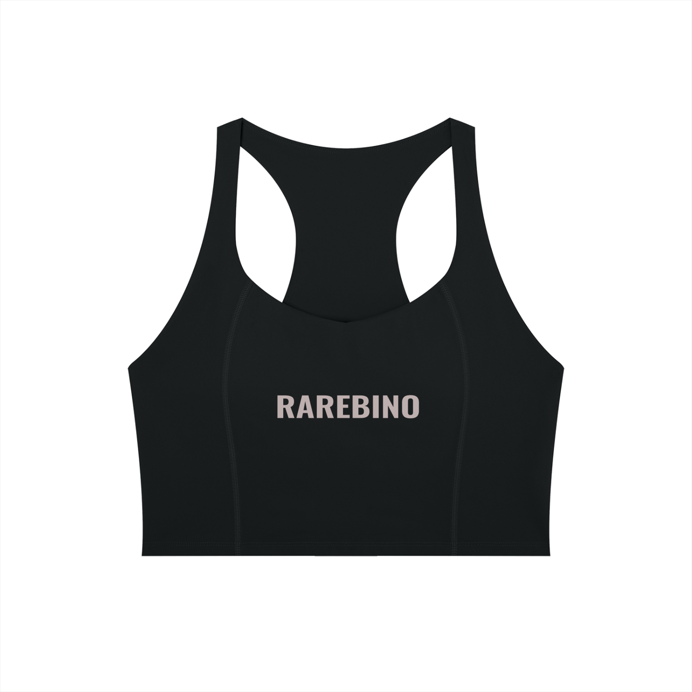 RAREBINO tight paneling yoga tank top shown on a model, featuring a fitted design with panel details for active wear.