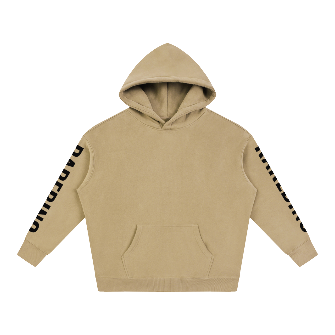 Oversize RAREBINO fleeced hoodie with a cozy, soft fabric and relaxed fit, displayed on a hanger.