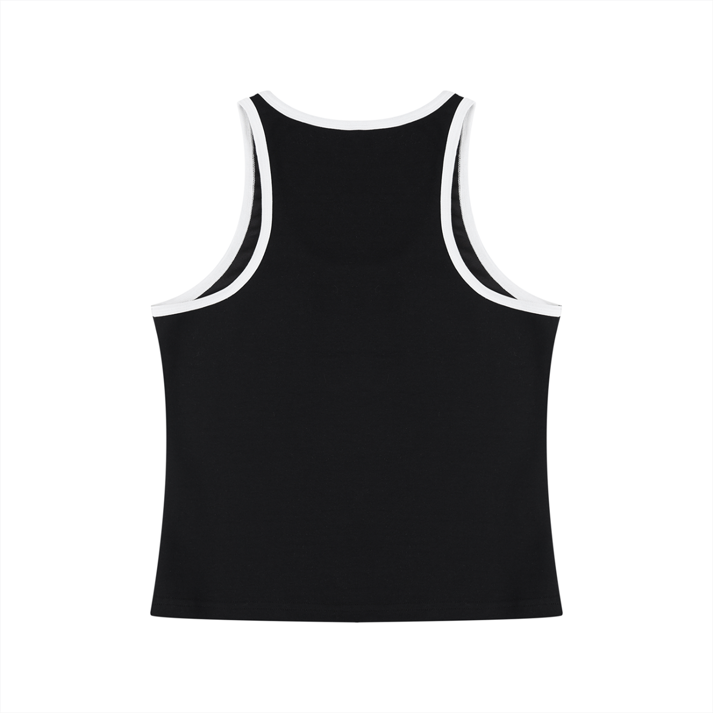 Color block cropped tank top by RAREBINO featuring vibrant color blocks and a sleeveless design on a white background.