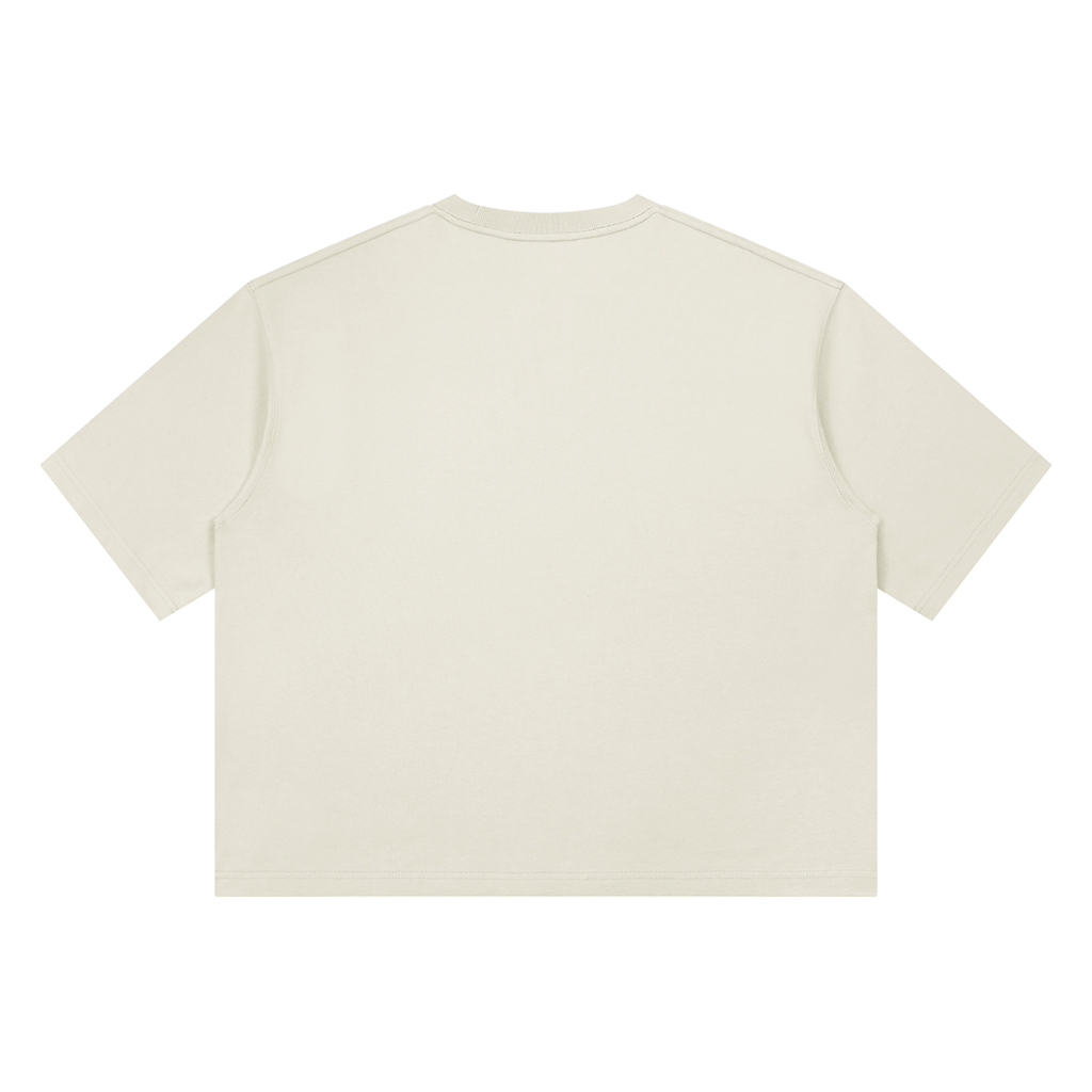 Black heavyweight boxy T-shirt by RAREBINO, featuring a relaxed fit and simple crew neckline.