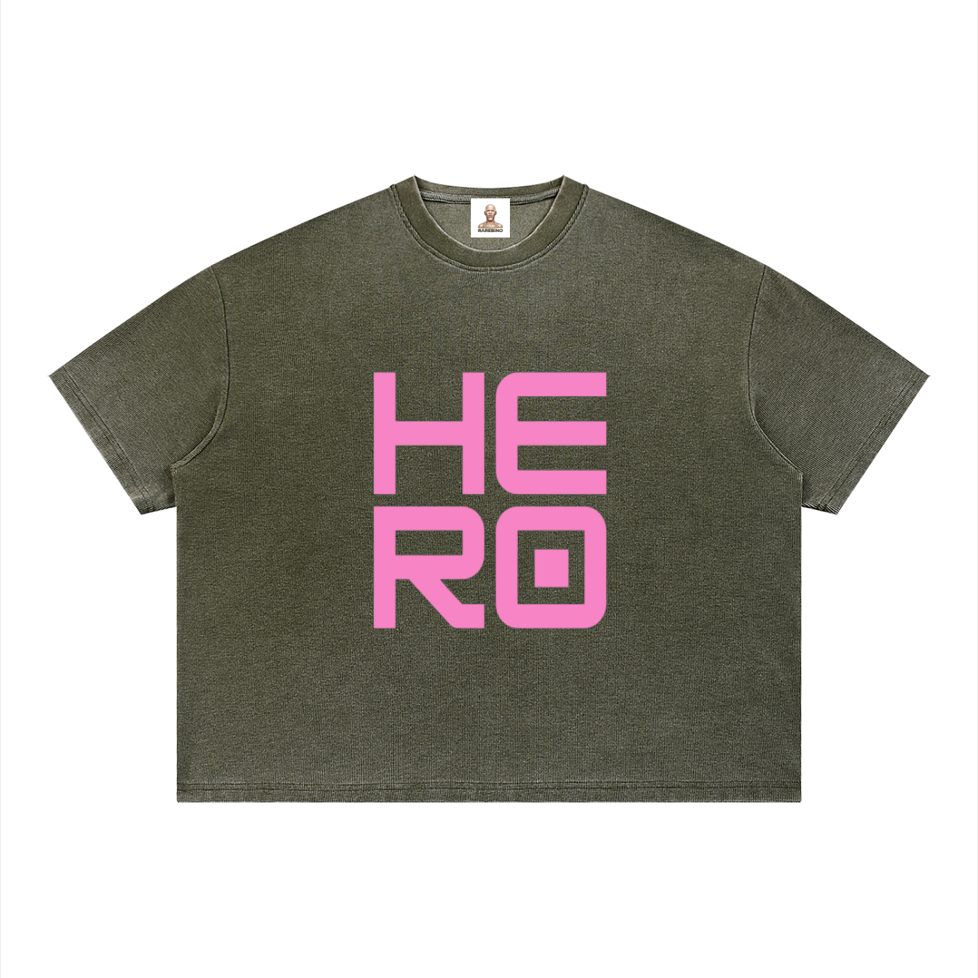 Vintage wash sunfade boxy waffle T-shirt by RAREBINO, featuring a textured fabric and relaxed fit in a stylish worn look.