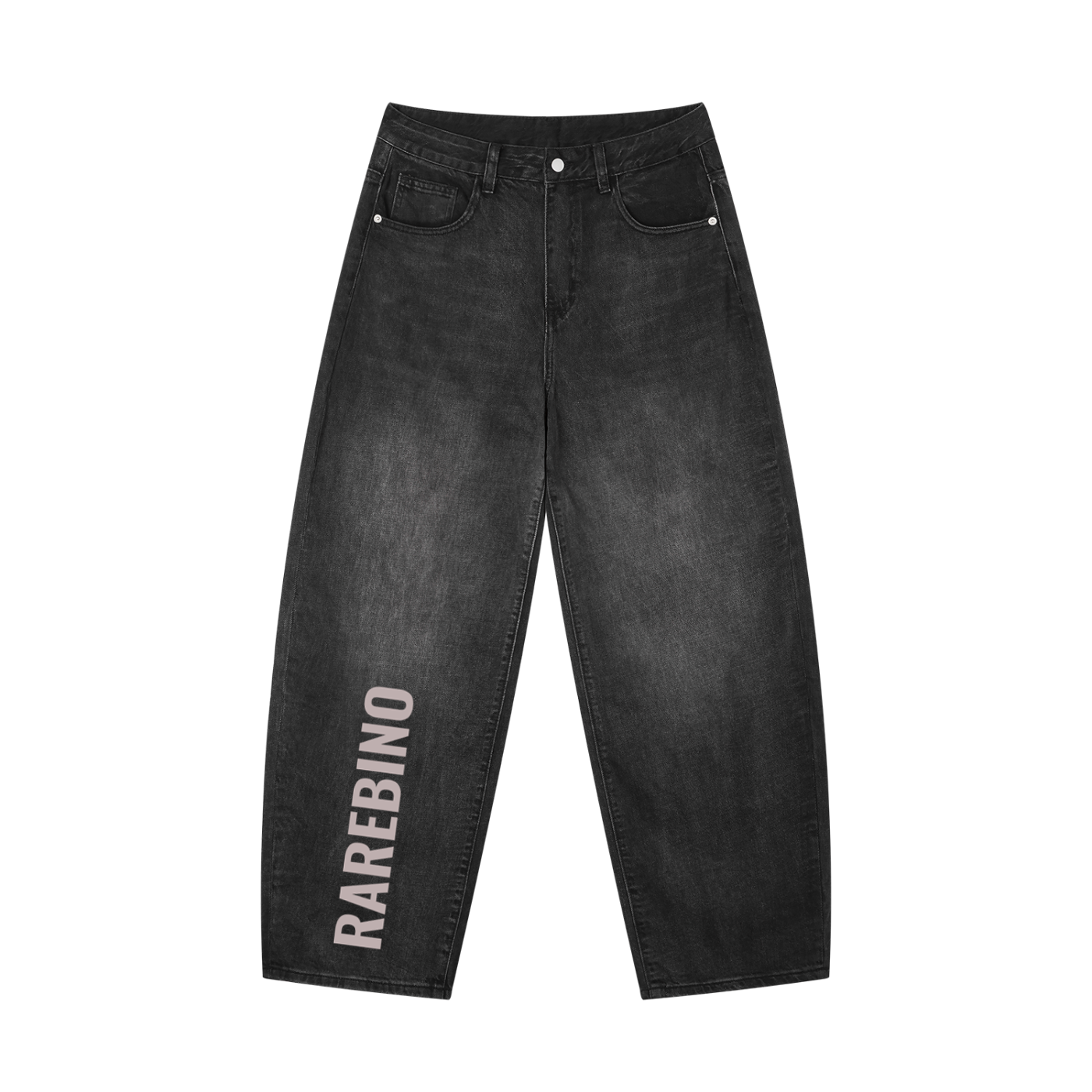 Sunfade Vintage Wash Barrel Leg Jeans by RAREBINO showing distressed denim fabric and relaxed fit with vintage styling