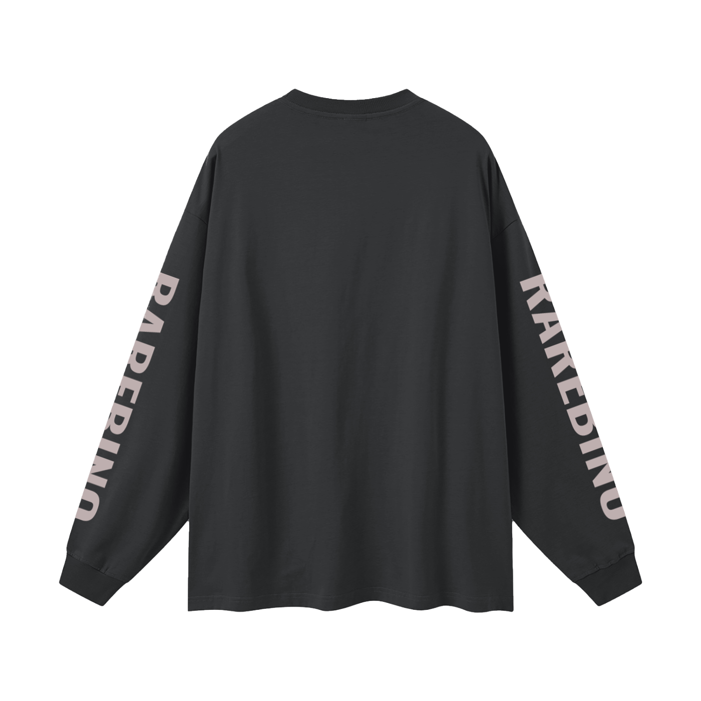 Oversized RAREBINO long sleeve T-shirt in neutral color, relaxed fit with soft fabric and casual style.
