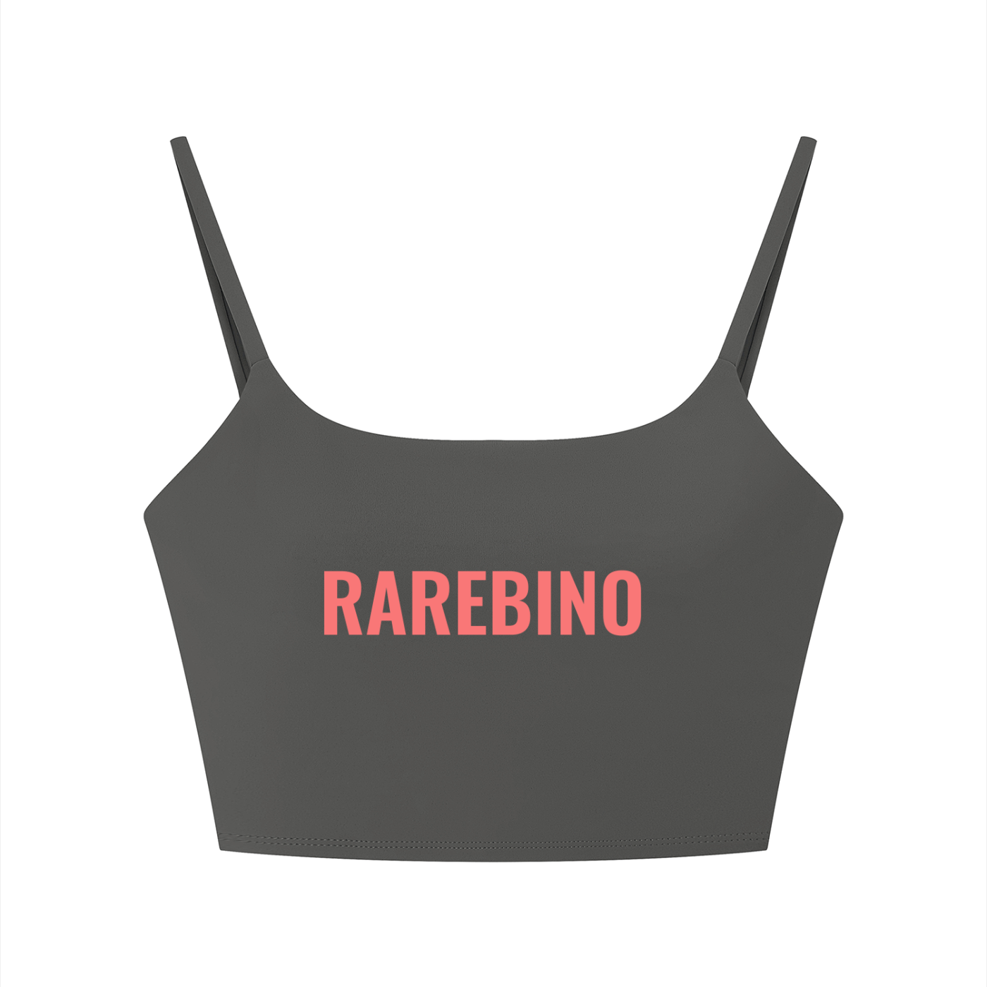 Women's solid color sports bra by RAREBINO, featuring a sleek, supportive design with adjustable straps and breathable fabric.