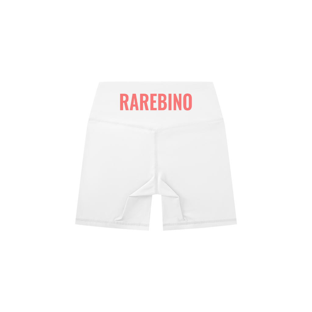 High-waisted RAREBINO biker shorts in black, fitted with a stretchy waistband and sleek athletic design.