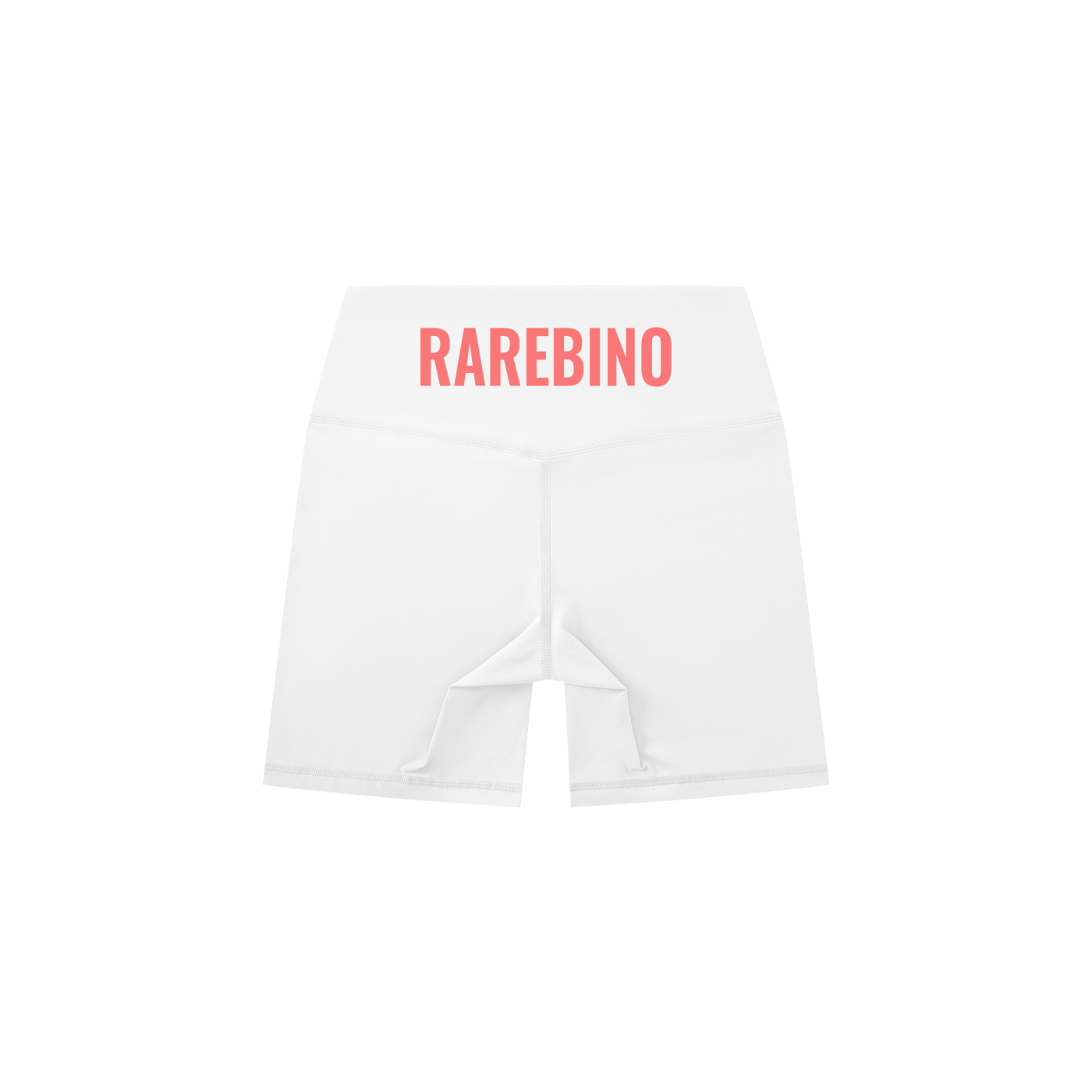 High-waisted RAREBINO biker shorts in black, fitted with a stretchy waistband and sleek athletic design.