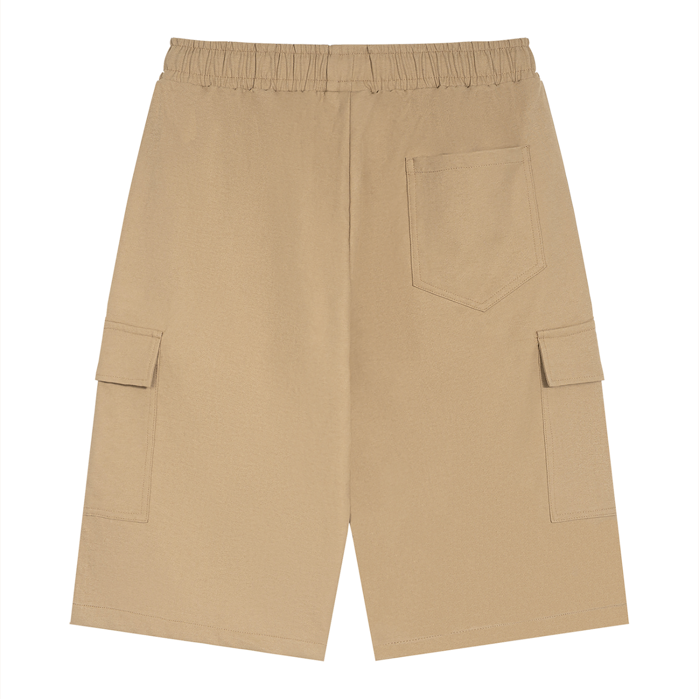 RAREBINO drawstring cargo shorts in neutral color featuring multiple pockets and a relaxed fit, suitable for casual wear