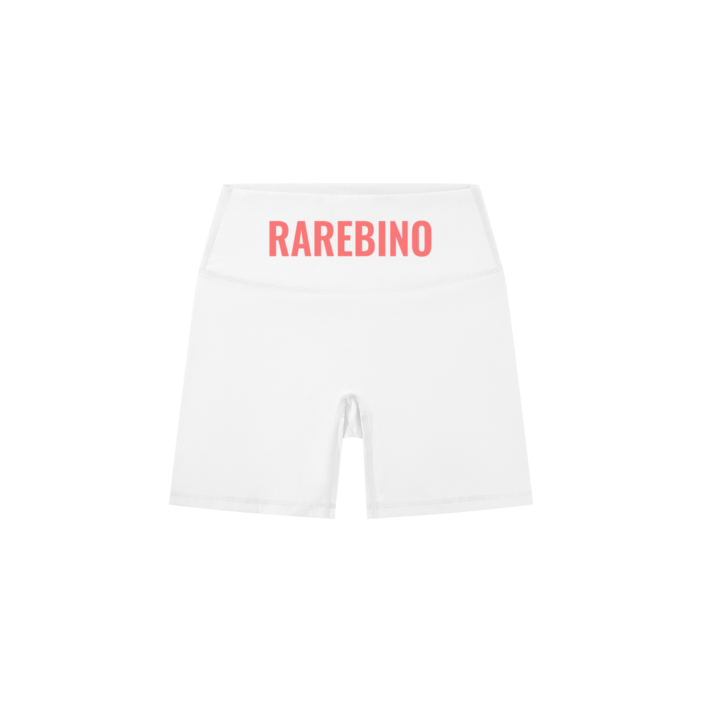 Black high-waisted biker shorts by RAREBINO, stretchy and form-fitting with a smooth waistband, ideal for activewear or casual outfits.