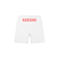 Black high-waisted biker shorts by RAREBINO, stretchy and form-fitting with a smooth waistband, ideal for activewear or casual outfits.