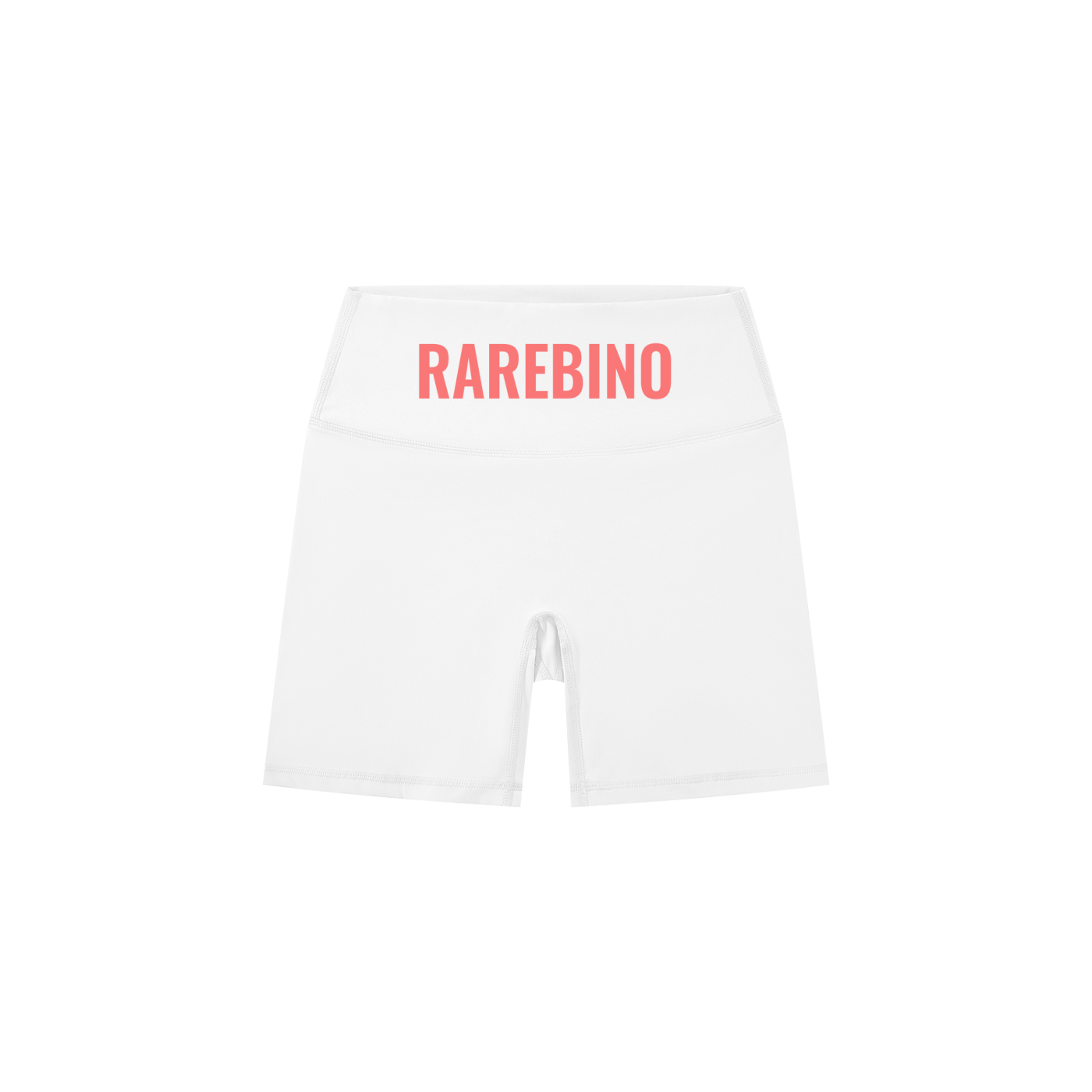 Black high-waisted biker shorts by RAREBINO, stretchy and form-fitting with a smooth waistband, ideal for activewear or casual outfits.
