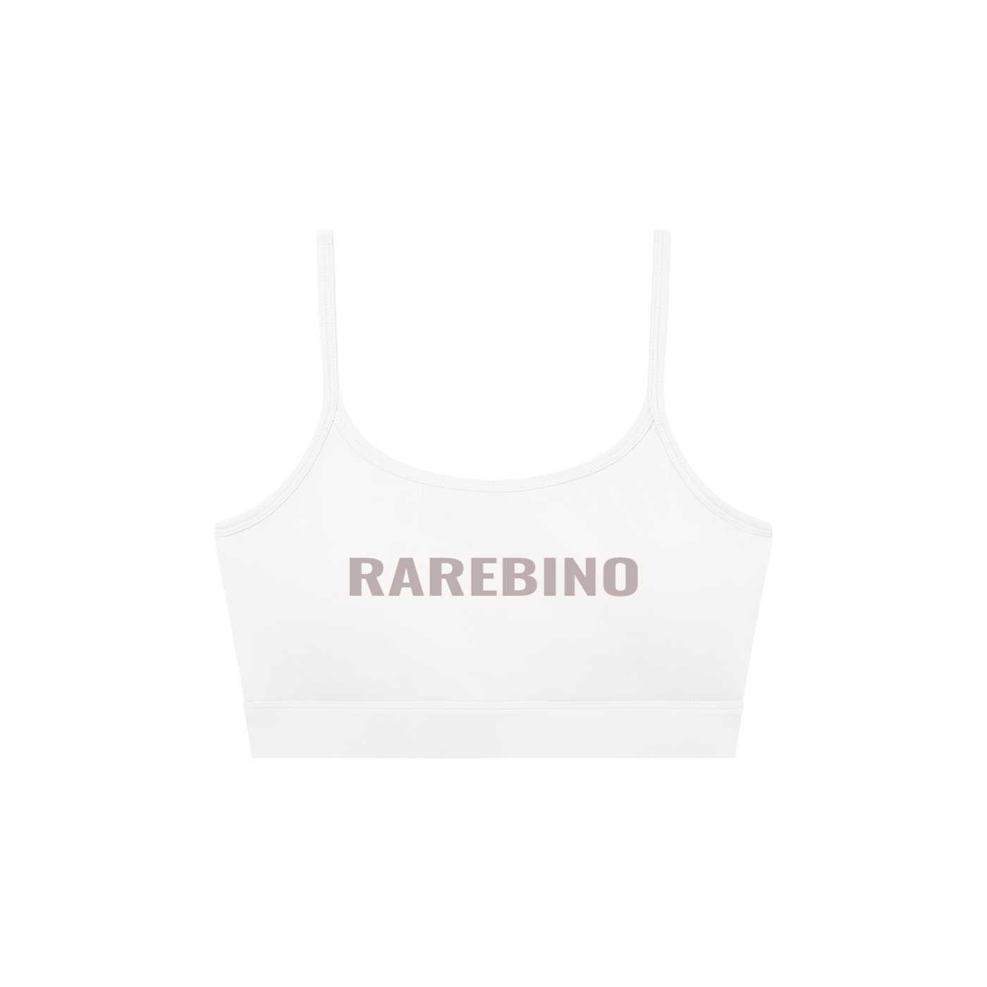 RAREBINO solid U-neck sports bra, close-up view showing breathable fabric and supportive design for active wear.