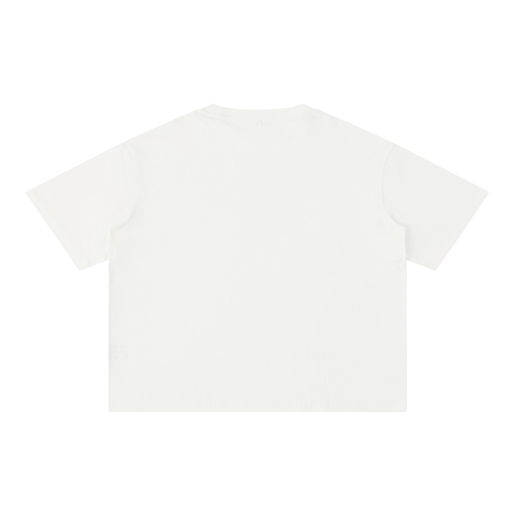 Mineral Wash Boxy Cotton T-Shirt by RAREBINO featuring a relaxed fit and soft, textured fabric in natural tones.