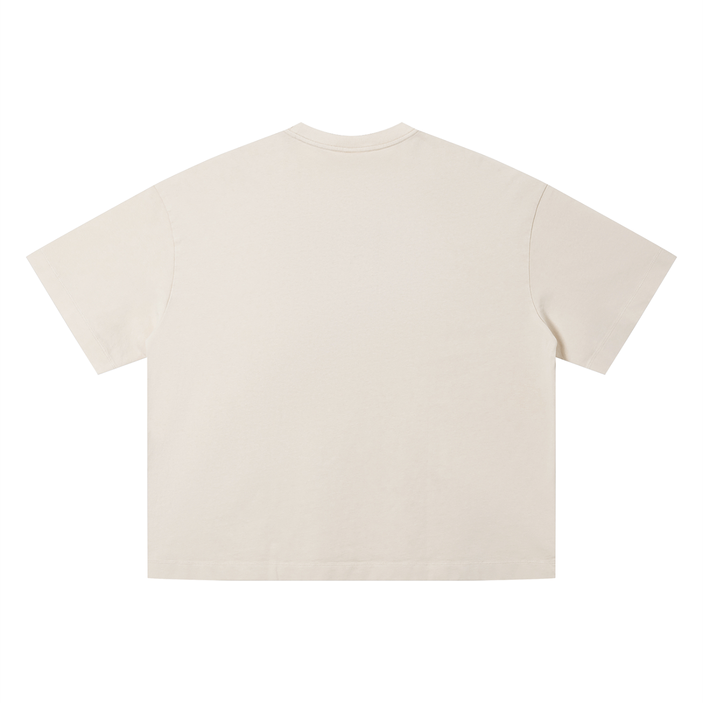 Vintage wash boxy T-shirt by RAREBINO featuring a relaxed fit and faded fabric, displayed flat on a white background.