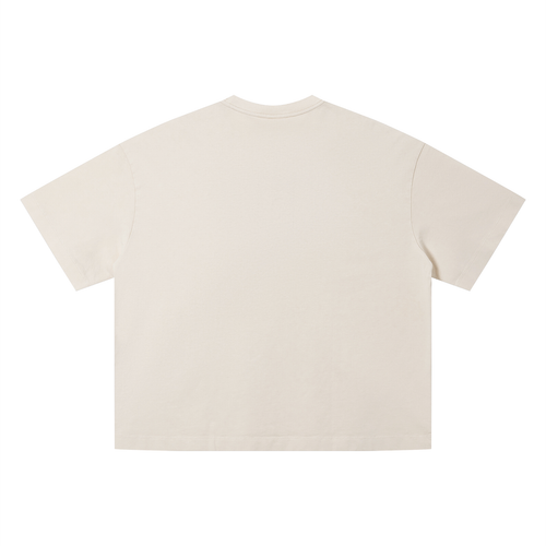 Vintage wash boxy T-shirt by RAREBINO featuring a relaxed fit and faded fabric, displayed flat on a white background.