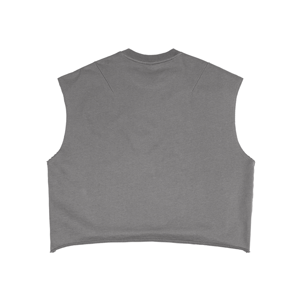 French Terry boxy tank top by RAREBINO, featuring a relaxed fit and sleeveless design in soft fabric.