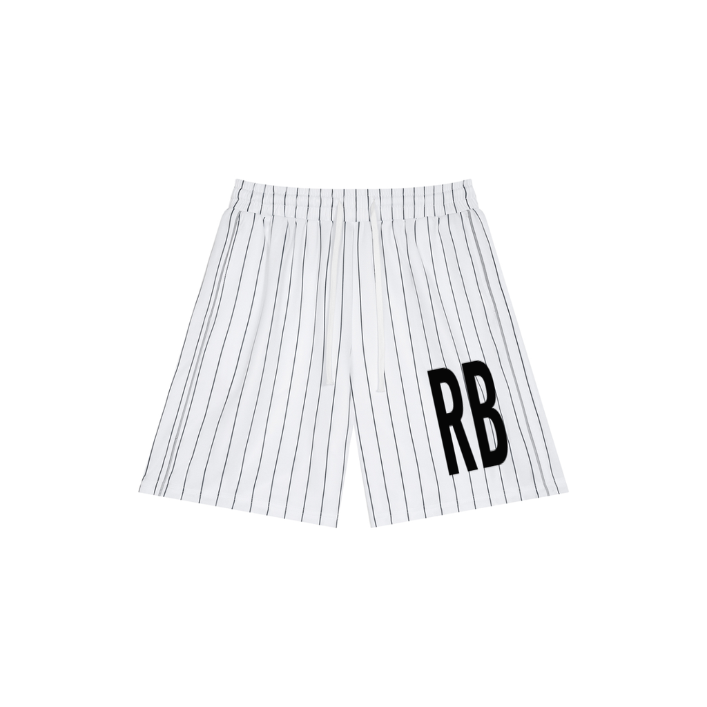 Striped loose fit shorts by RAREBINO featuring a relaxed style and casual design, shown in the product image.