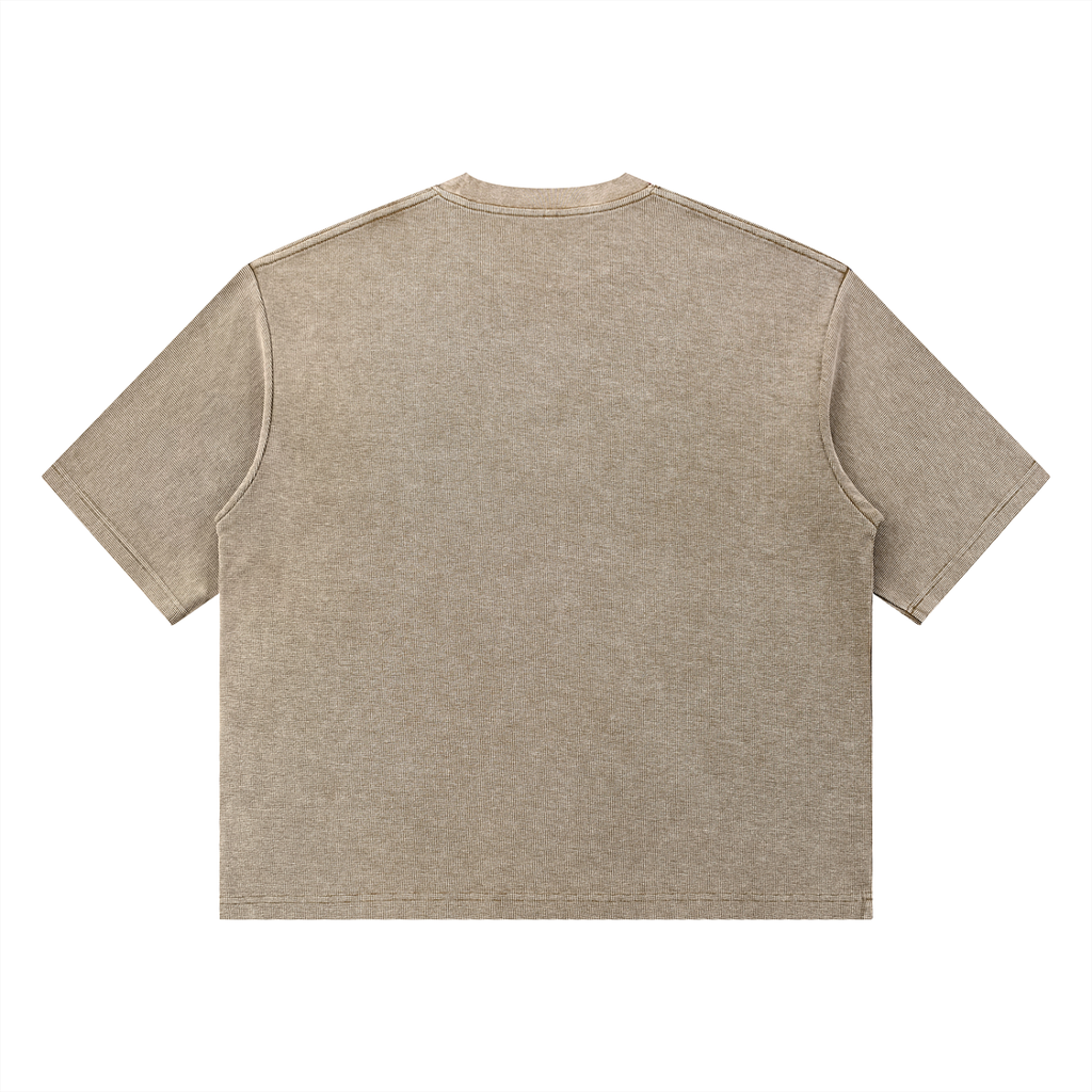 Mineral wash waffle boxy T-shirt by RAREBINO, featuring a relaxed fit and textured fabric in a casual style.