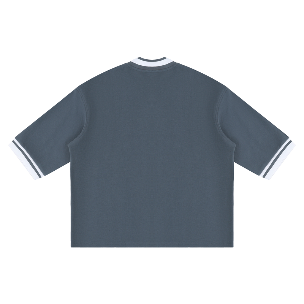 Boxy heavyweight baseball jersey by RAREBINO featuring bold team logo and classic design, perfect for sports and casual wear.