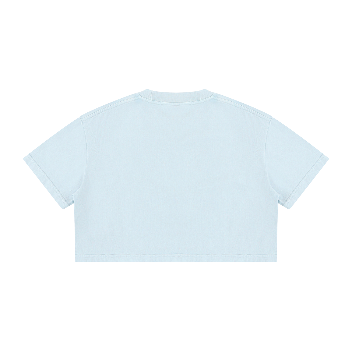 Rarebino mineral wash cotton crop T-shirt showing a relaxed fit and faded wash finish on soft cotton fabric.