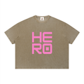 Vintage Wash Sunfade Boxy Waffle T-Shirt by RAREBINO, featuring a relaxed fit and textured waffle fabric in a sunfade wash.