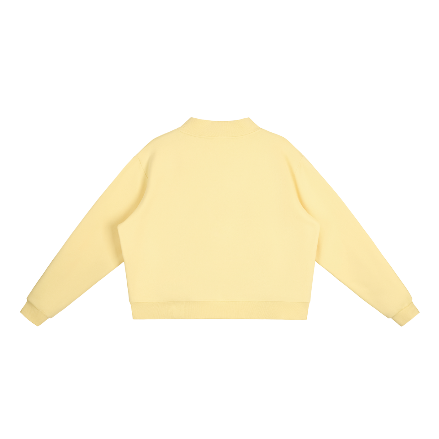 RAREBINO essential fleece mock-neck crew sweatshirt in soft fabric, featuring a cozy mock-neck design and relaxed fit.