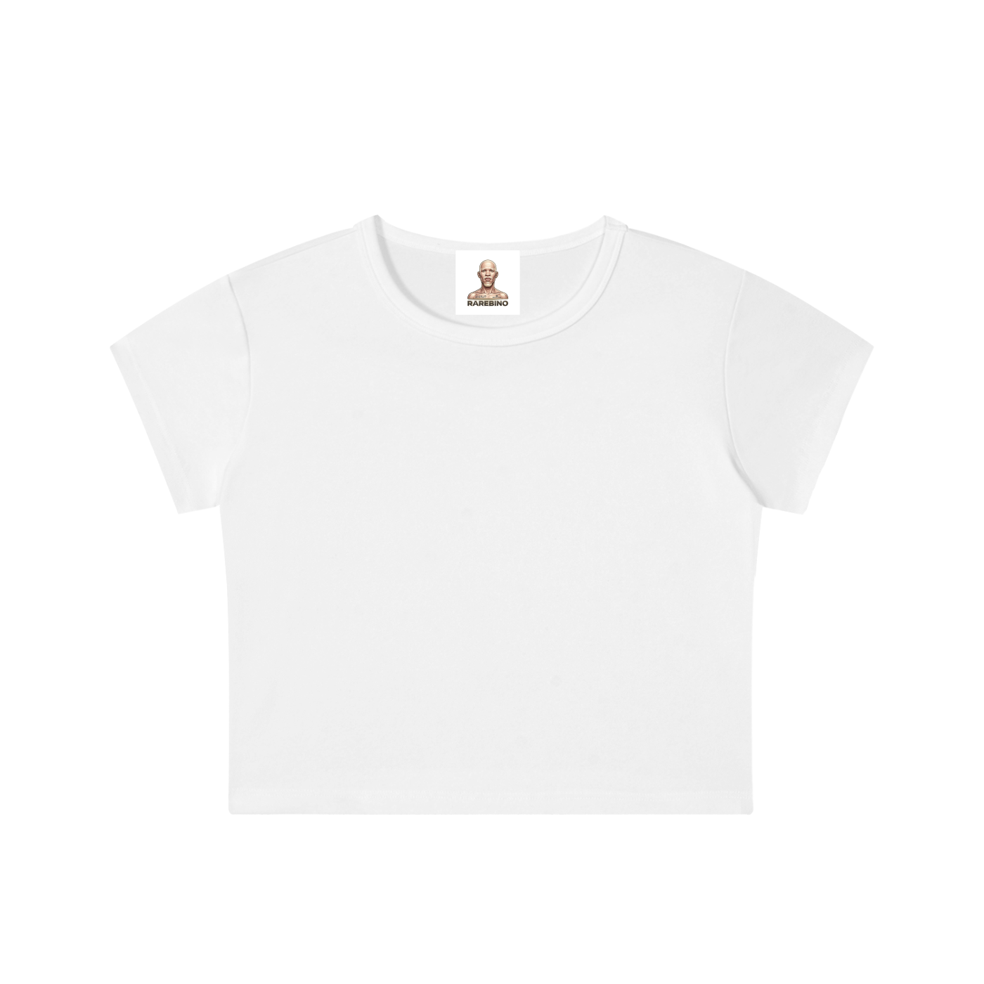 Snow Washed Crop Top by RAREBINO featuring a relaxed fit and soft fabric, displayed on a hanger with a neutral background.