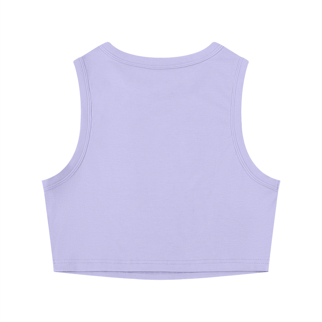 Rarebino tight crewneck crop tank top displayed on a model, featuring a fitted design and casual sleeveless style.