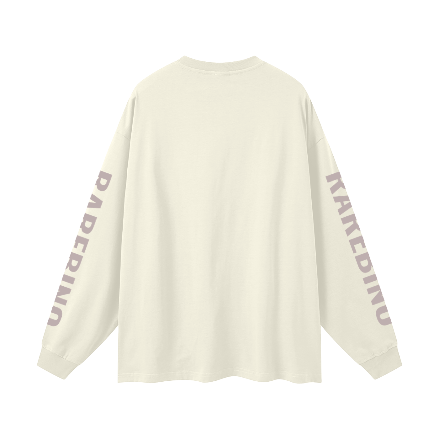 Oversized RAREBINO long sleeve T-shirt in soft fabric, featuring a relaxed fit and casual style, shown in a neutral color.
