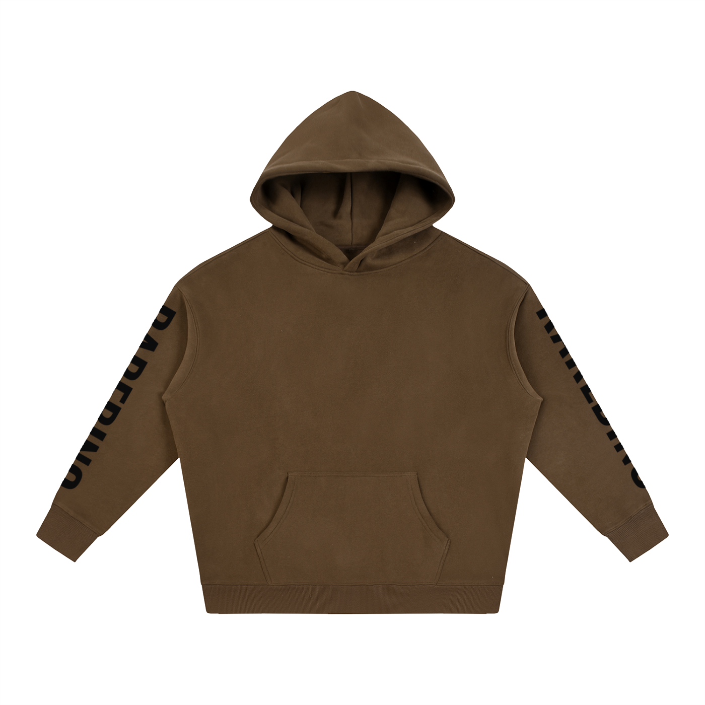 Gray oversized fleeced hoodie by RAREBINO with a relaxed fit and cozy fleece lining, shown on a model.