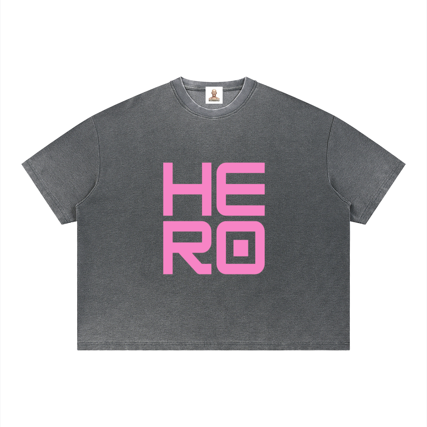 Vintage wash sunfade boxy waffle T-shirt by RAREBINO featuring a relaxed fit and textured fabric in earthy tones.