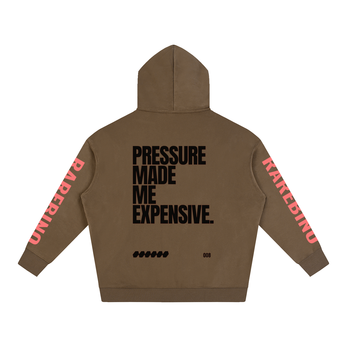 Oversize RAREBINO fleeced hoodie with a relaxed fit, featuring soft fabric and a cozy design for casual comfort.