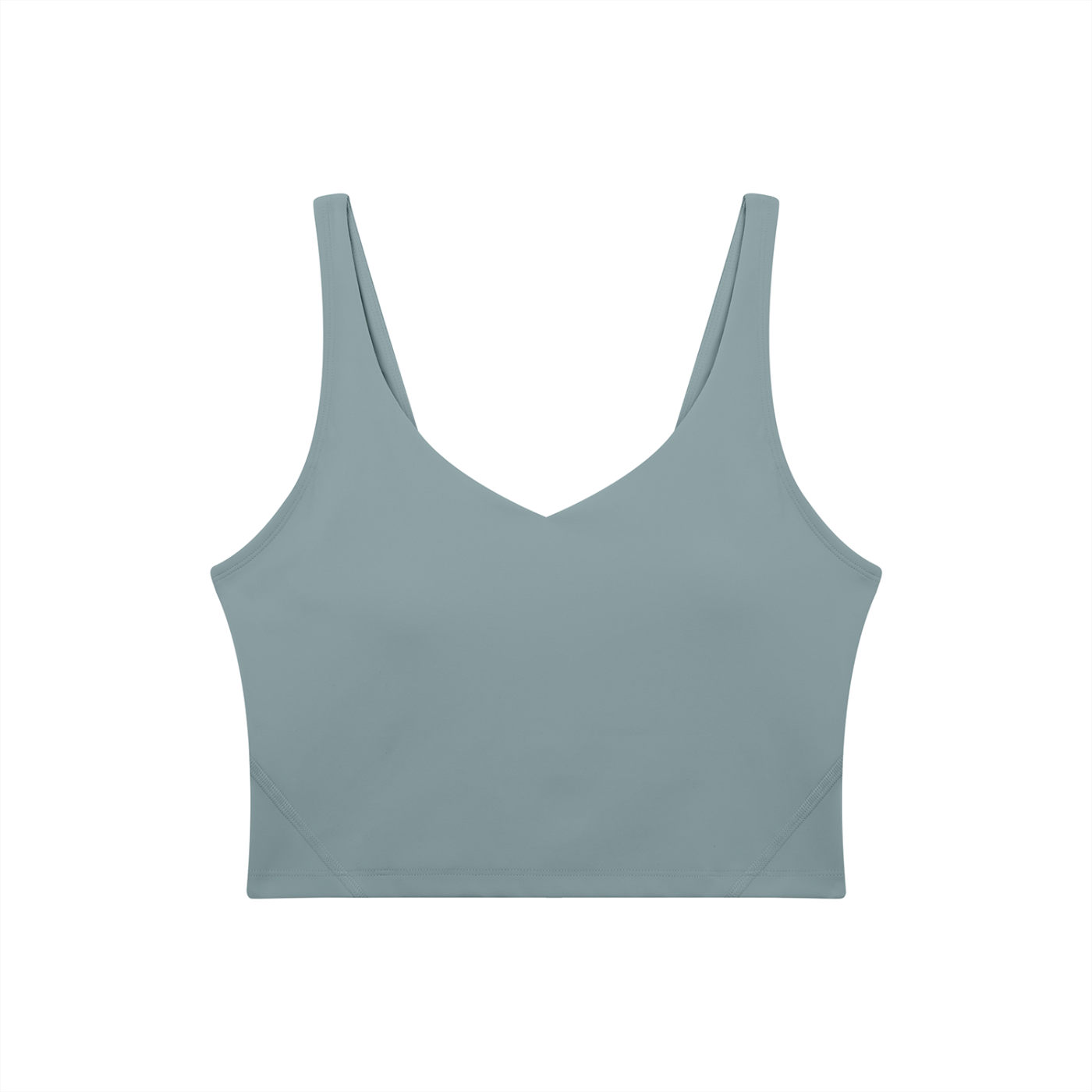 V-Neck RAREBINO yoga sports bra with supportive design and breathable fabric, shown on a neutral background.