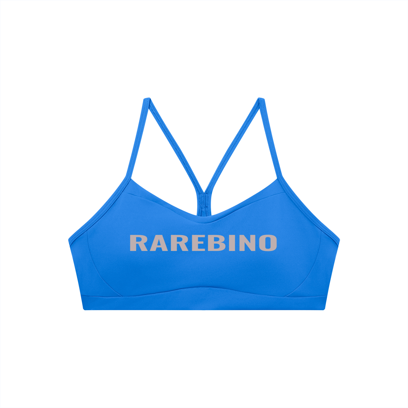 Women's tight cropped sports bra by RAREBINO featuring a snug fit and supportive design, shown in a close-up image.