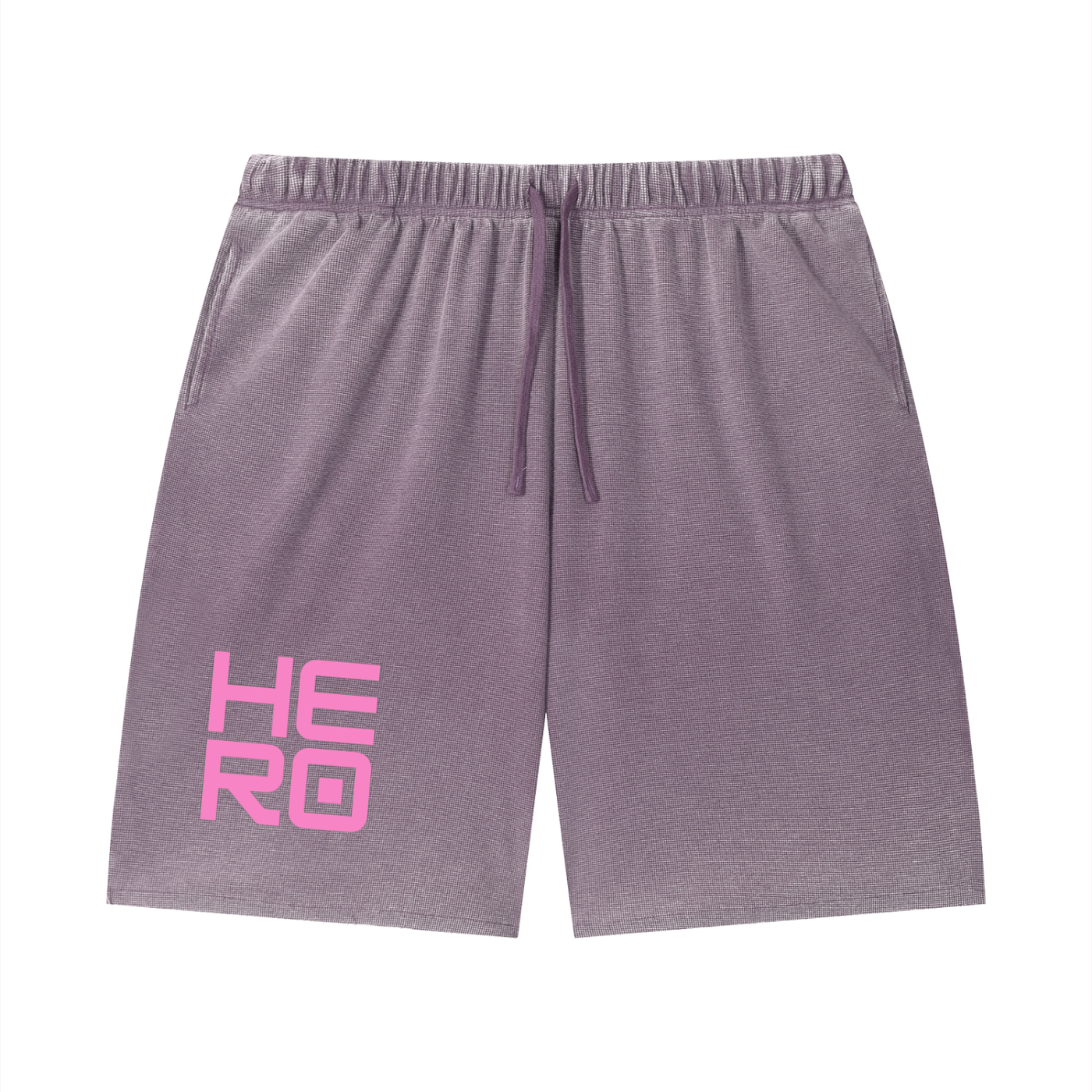 RAREBINO Wash Sunfade Waffle Raw Hem Shorts, denim-style casual shorts with distressed raw hems and sunfade wash detail.