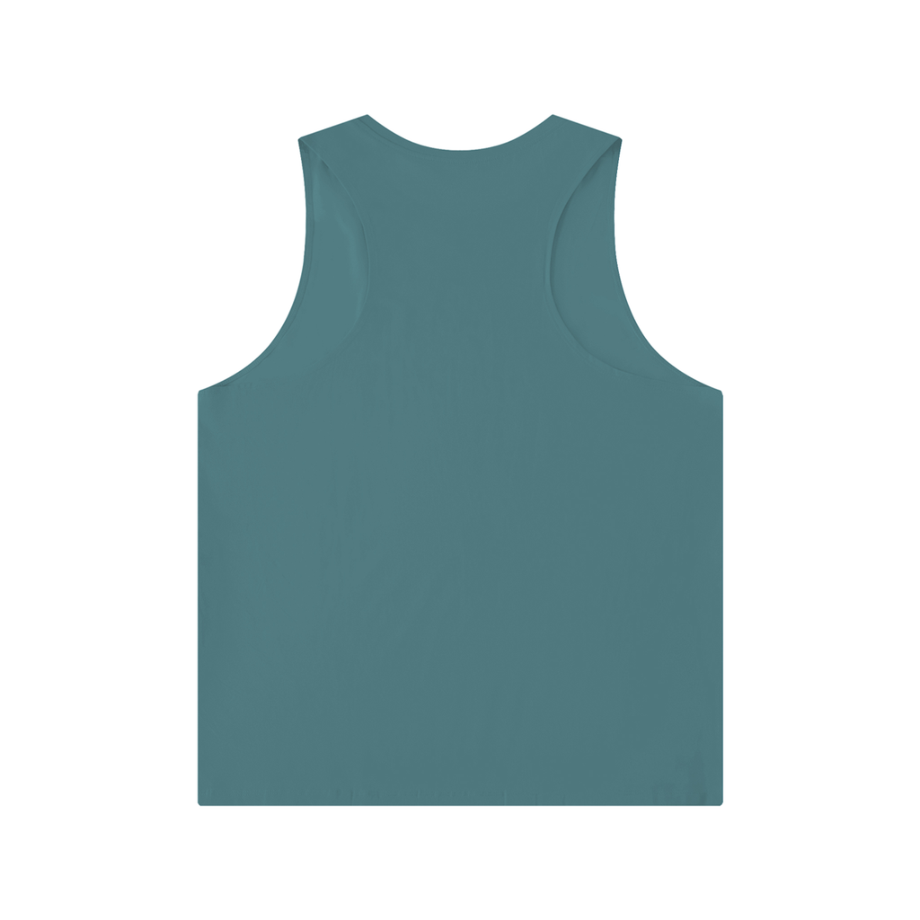 Rarebino solid color crewneck tank top shown in a close-up image, highlighting the soft fabric and simple design.