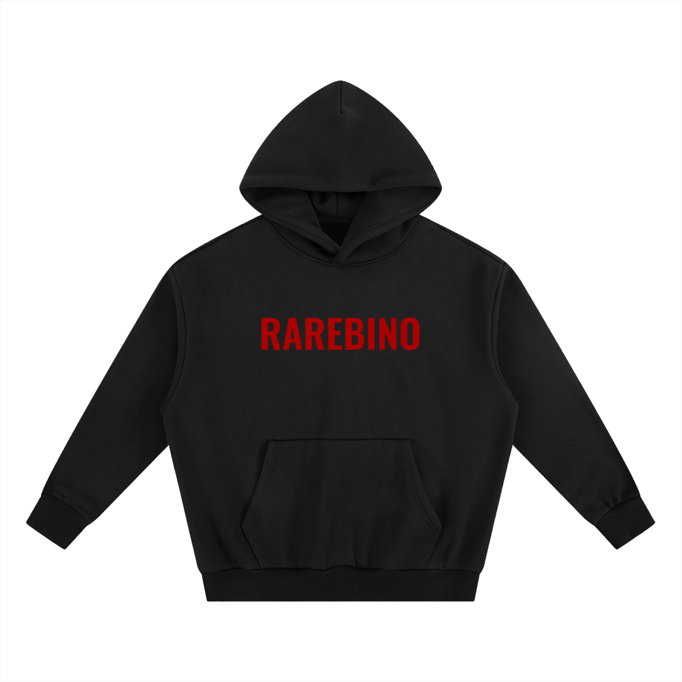 RAREBINO Essential Heavyweight Boxy Fleece Hoodie in gray, featuring a cozy, oversized fit with a soft fleece interior.