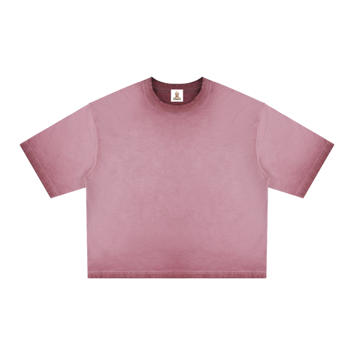Reverse Dyed Boxy T-Shirt by RAREBINO showing a relaxed fit with unique dye pattern and casual style.