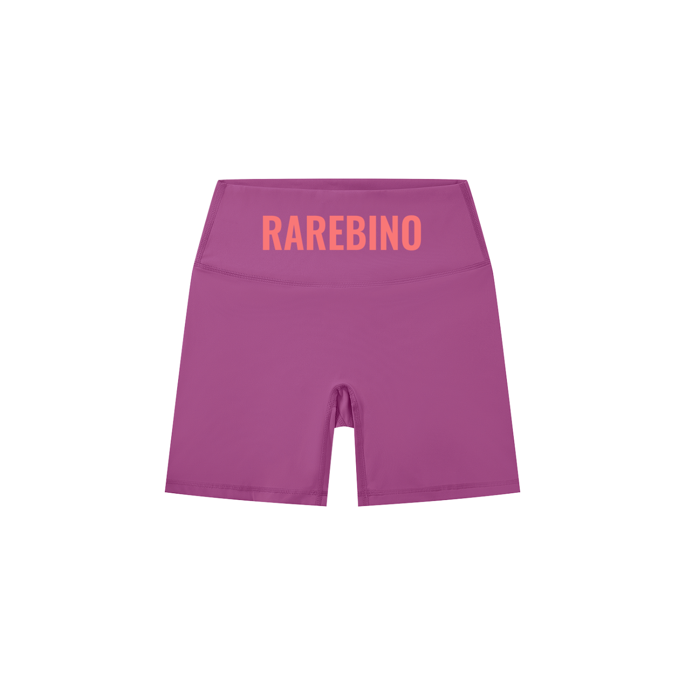 Black high-waisted biker shorts by RAREBINO, stretchy and form-fitting, displayed on a plain white background.