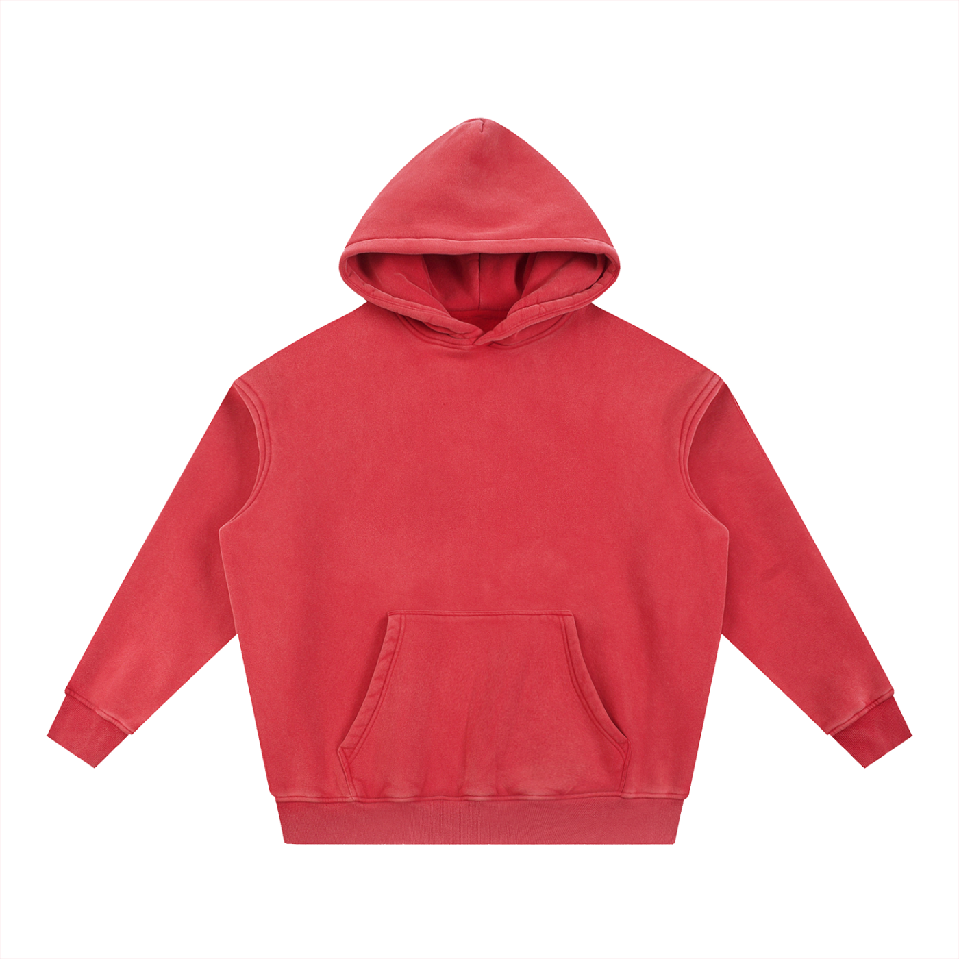 Oversized Snow Wash Fleece Hoodie by RAREBINO with a relaxed fit and soft fleece fabric, shown in a cozy, casual style.