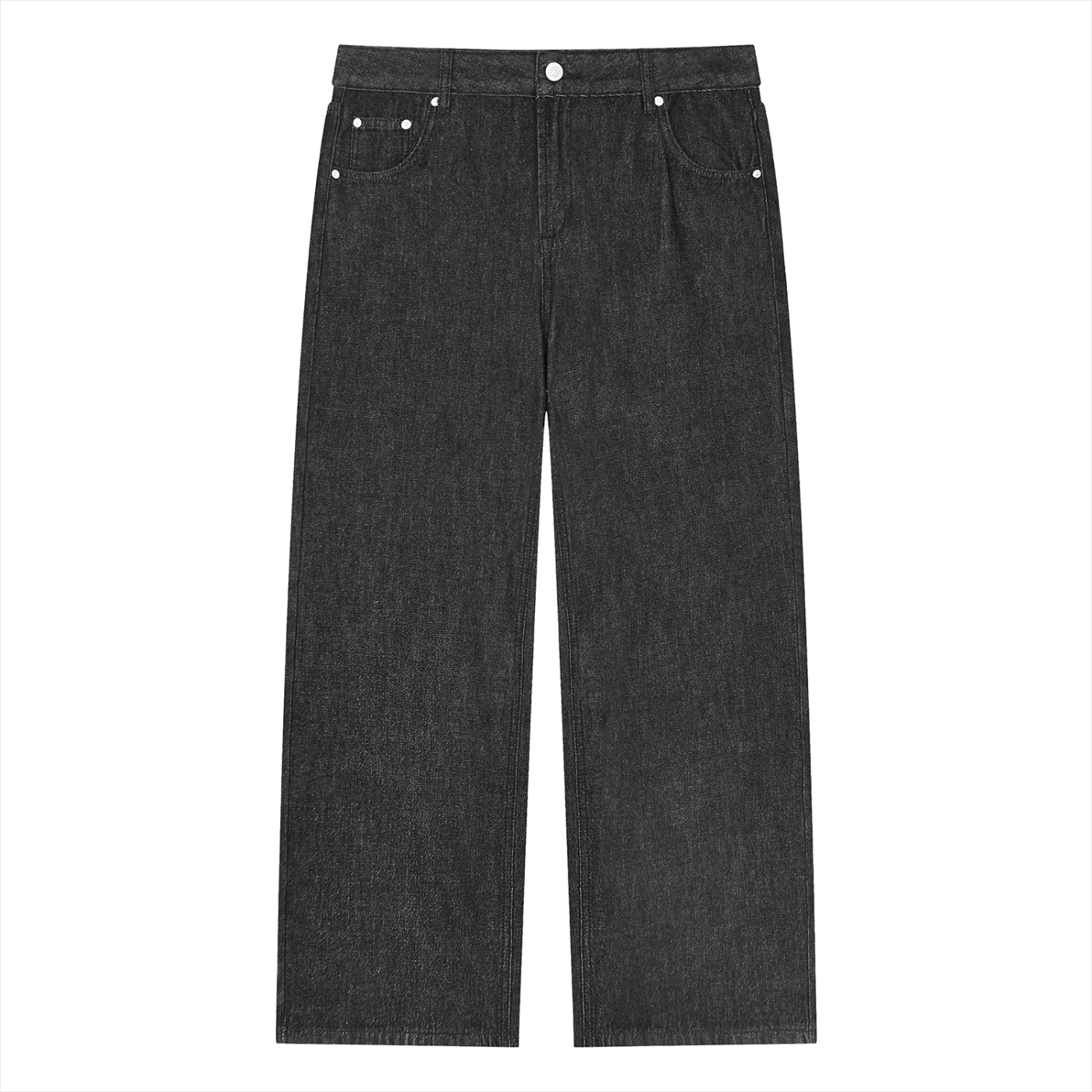 Vintage wash straight leg jeans by RAREBINO, showing classic denim style and fit with front pockets and belt loops.