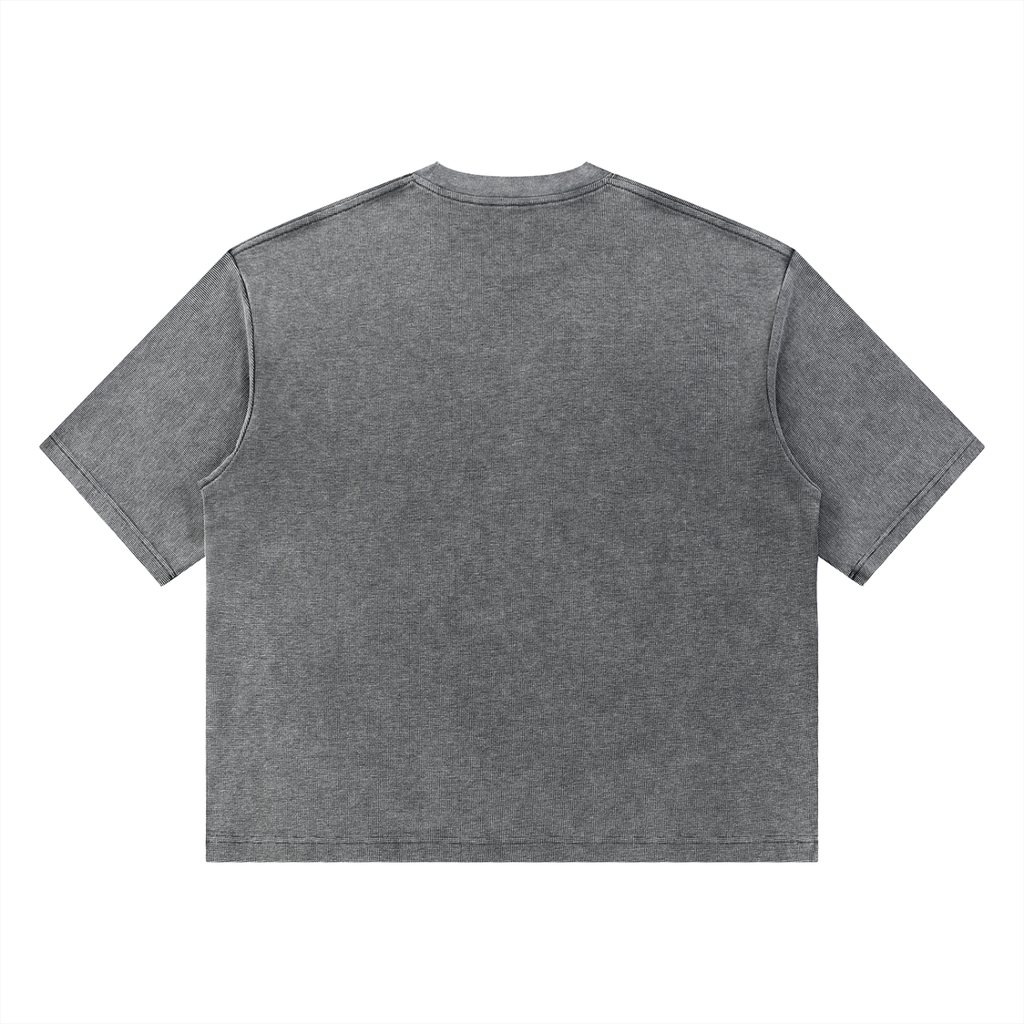 Mineral wash waffle boxy T-shirt by RAREBINO, featuring a relaxed fit with textured fabric and a stylish, casual design.