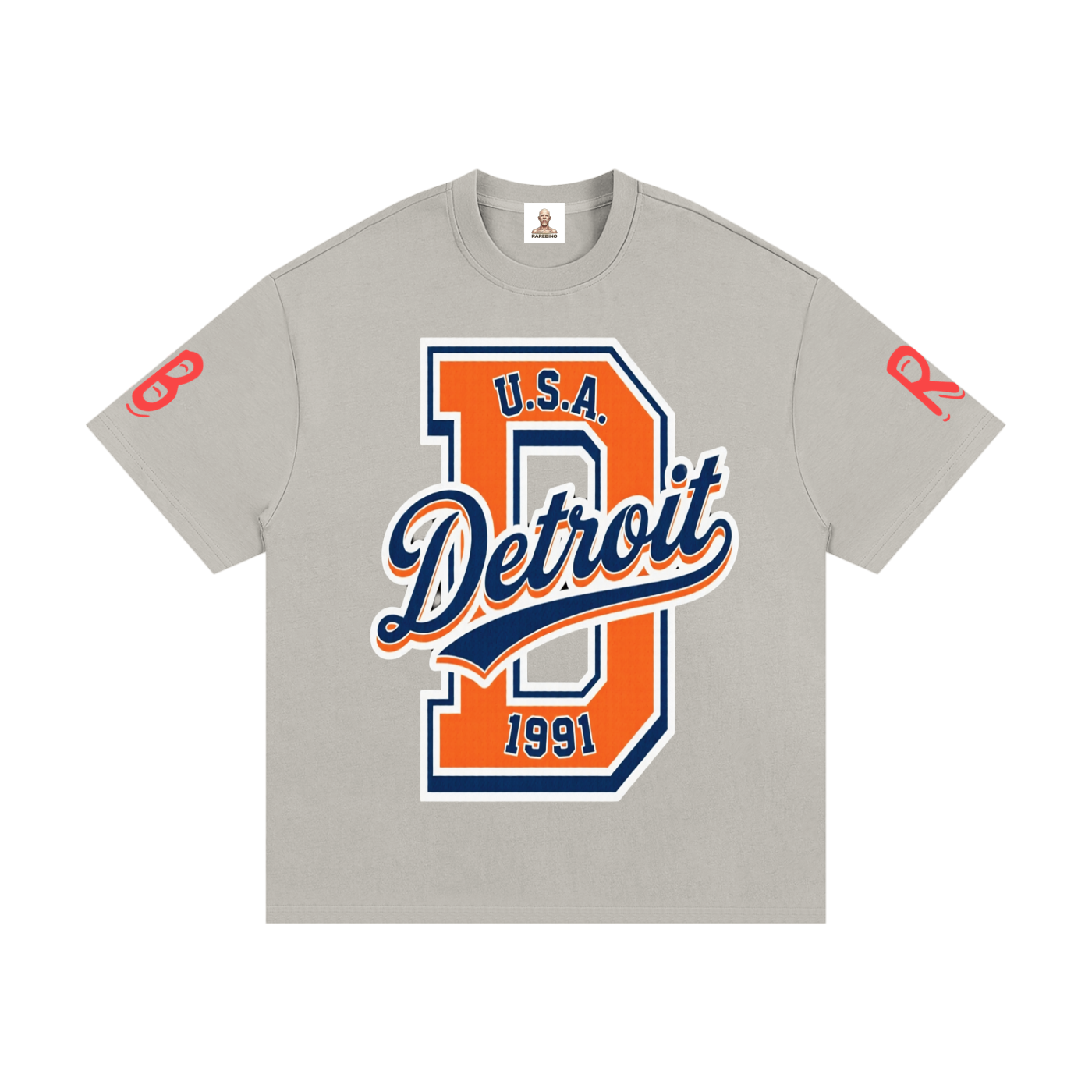 Rarebino essential heavyweight cotton T-shirt, front view showing classic fit and soft, durable fabric in a neutral color.